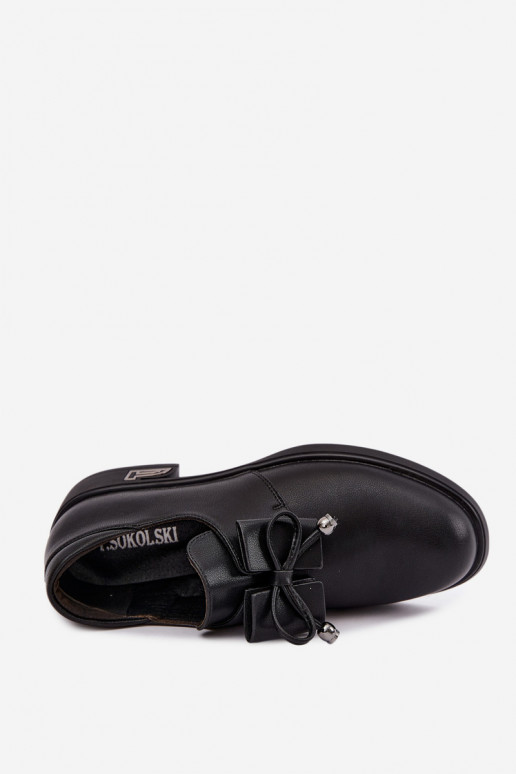 Buty z sztucznej skóry z kokardami T.Sokolski AN J26-190 w kolorze czarnym