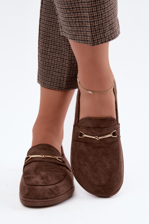 Golden moccasins Barefoot Ze with brown details Paresa