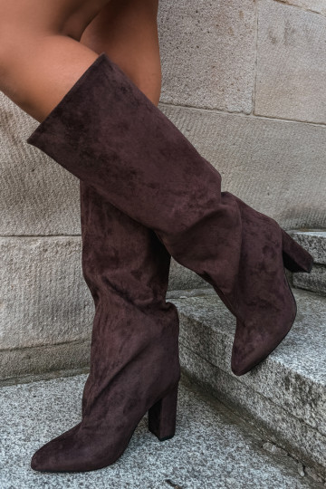 Ankle boots with heels in chocolate Adoria 2