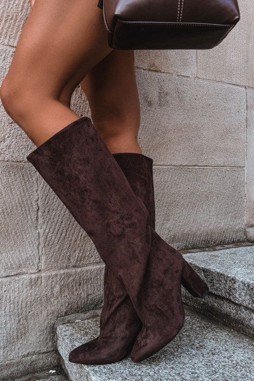 Ankle boots with heels in chocolate Adoria