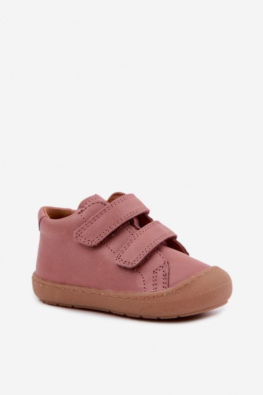 Dark pink children's leather shoes Barefoot Froddo G2130328-6