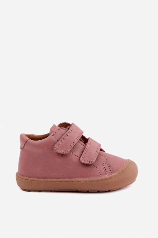 Dark pink children's leather shoes Barefoot Froddo G2130328-6