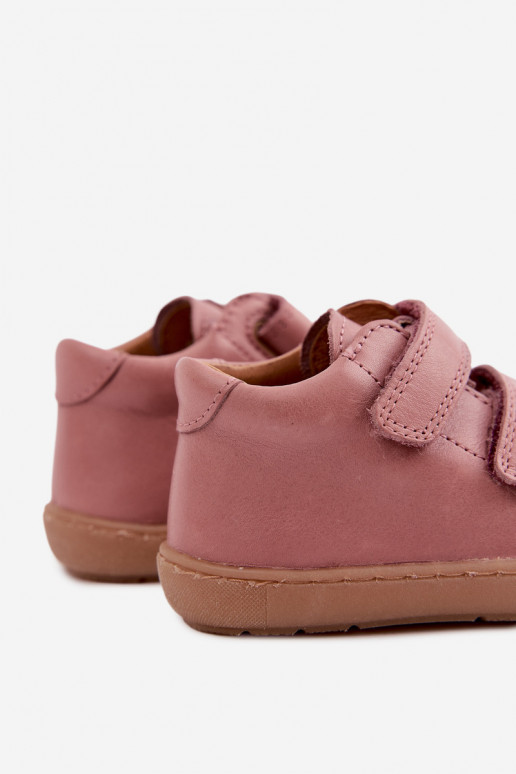 Dark pink children's leather shoes Barefoot Froddo G2130328-6