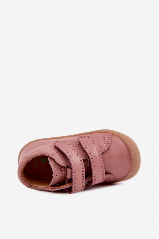 Dark pink children's leather shoes Barefoot Froddo G2130328-6