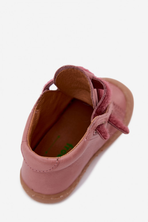 Tamsiai rožinės spalvos vaikiški odiniai batai Barefoot Froddo G2130328-6