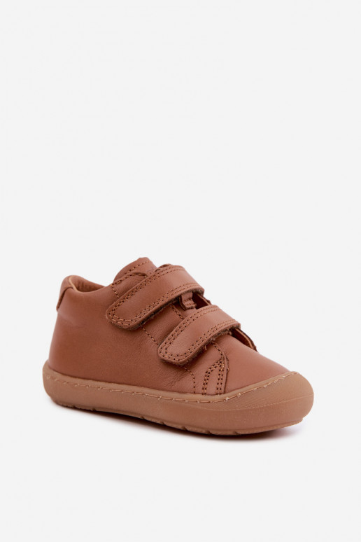 Brązowe dziecięce skórzane buty Barefoot Froddo G2130328-2