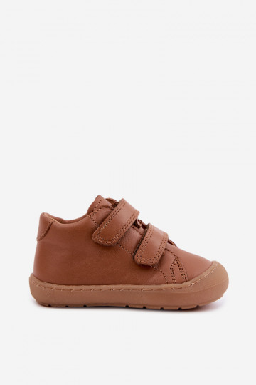 Brązowe dziecięce skórzane buty Barefoot Froddo G2130328-2 2