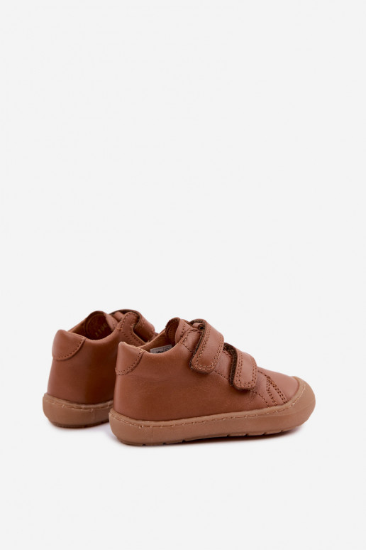 Brązowe dziecięce skórzane buty Barefoot Froddo G2130328-2