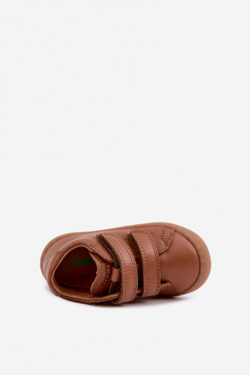 Brown children's leather shoes Barefoot Froddo G2130328-2