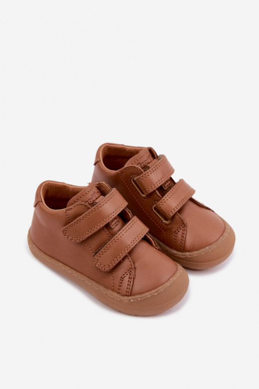 Brown children's leather shoes Barefoot Froddo G2130328-2