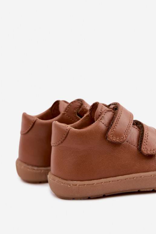 Brown children's leather shoes Barefoot Froddo G2130328-2