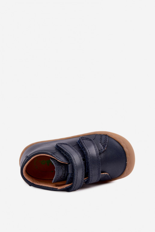 Ciemnoniebieskie dziecięce skórzane buty Barefoot Froddo G2130328