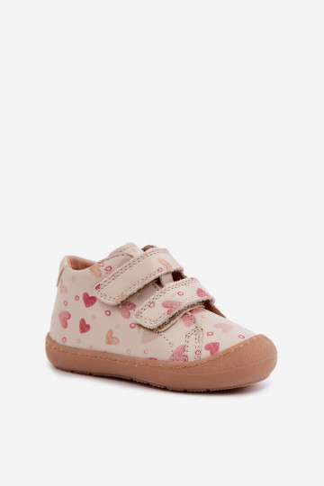 Sand-colored children's leather shoes Barefoot Froddo G2130328-64