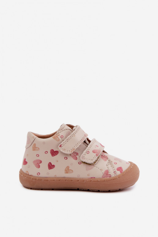 Sand-colored children's leather shoes Barefoot Froddo G2130328-64