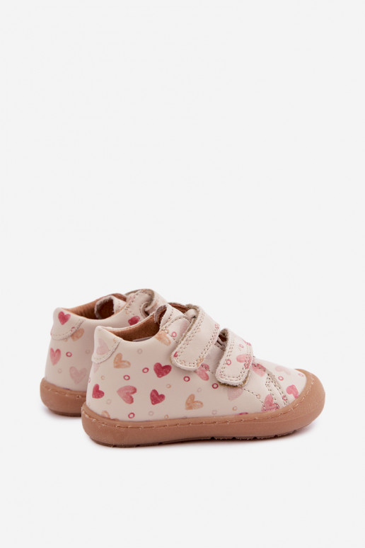 Sand-colored children's leather shoes Barefoot Froddo G2130328-64
