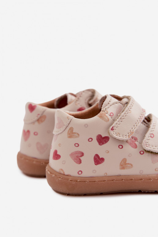 Sand-colored children's leather shoes Barefoot Froddo G2130328-64