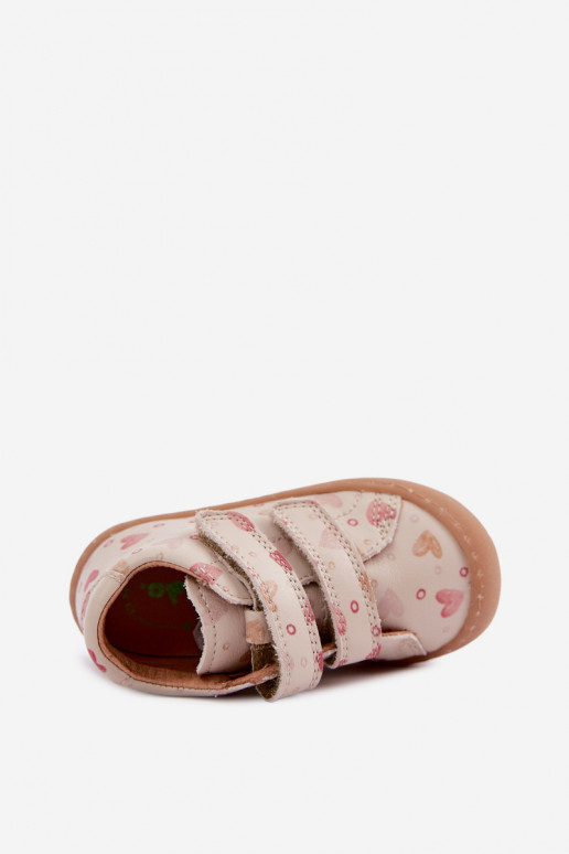 Sand-colored children's leather shoes Barefoot Froddo G2130328-64