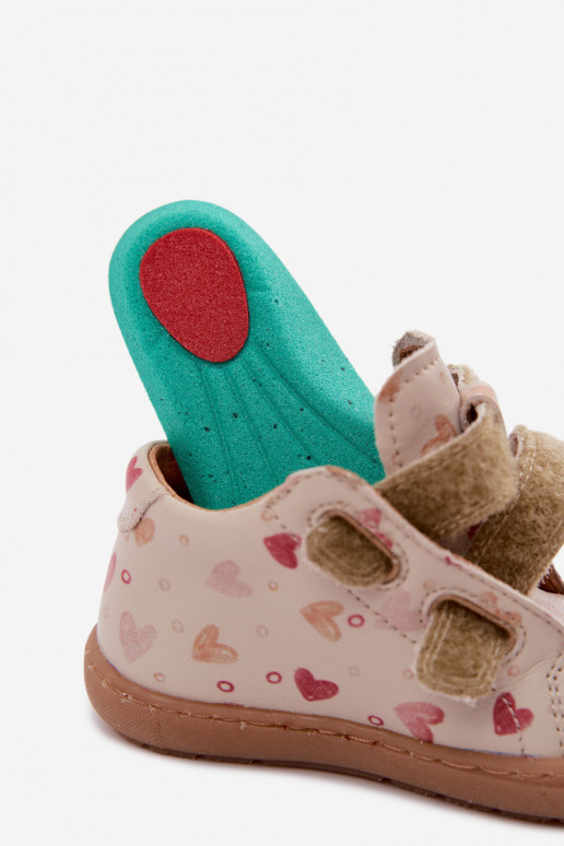 Sand-colored children's leather shoes Barefoot Froddo G2130328-64