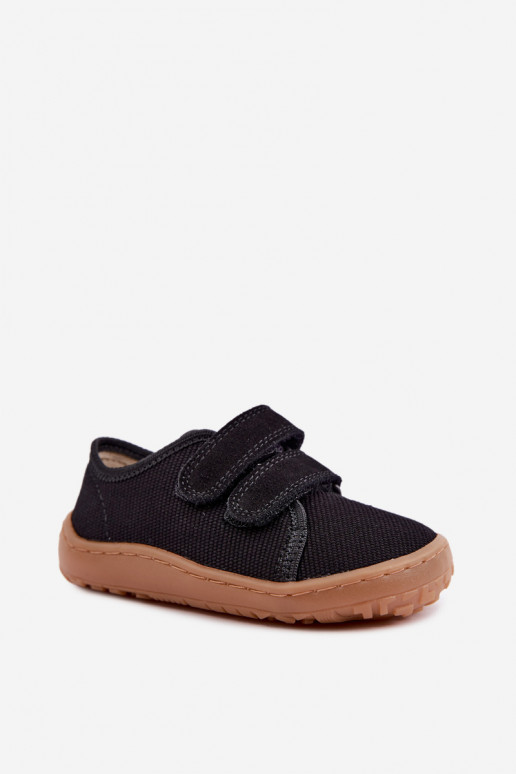 Czarne dziecięce klapki Barefoot Froddo Canvas G1700440-19