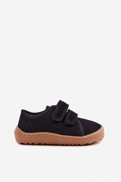 Black children's slippers Barefoot Froddo Canvas G1700440-19
