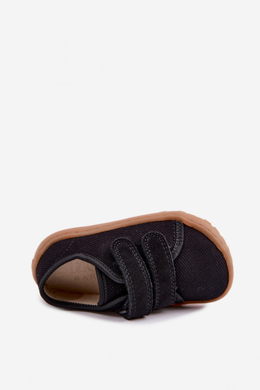 Black children's slippers Barefoot Froddo Canvas G1700440-19
