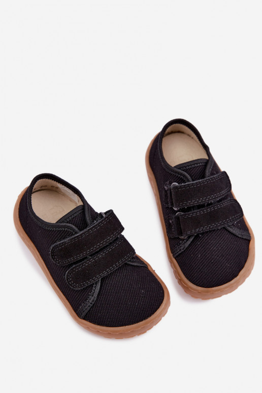 Black children's slippers Barefoot Froddo Canvas G1700440-19
