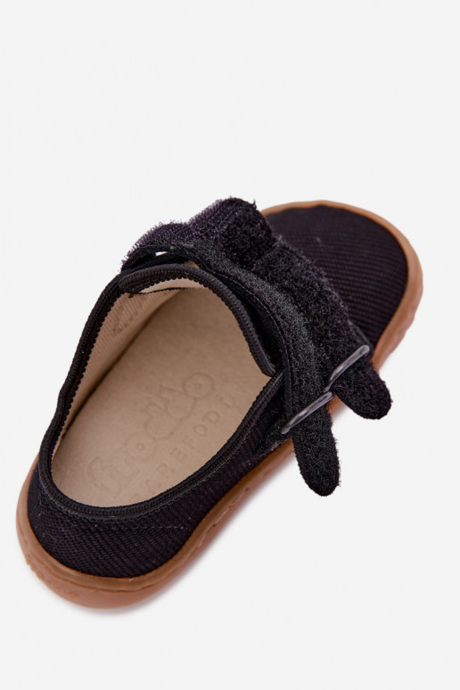 Black children's slippers Barefoot Froddo Canvas G1700440-19