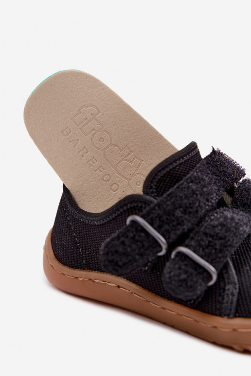 Black children's slippers Barefoot Froddo Canvas G1700440-19