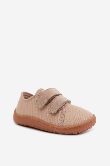Sand-colored children's slippers Barefoot Froddo Canvas G1700440-22