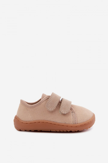 Sand-colored children's slippers Barefoot Froddo Canvas G1700440-22 2