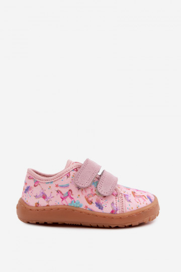 Pink children's slippers Barefoot Unicorns Froddo Canvas G1700440-26 2