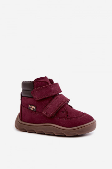 Burgundy children's leather shoes Barefoot Froddo G2110150-9