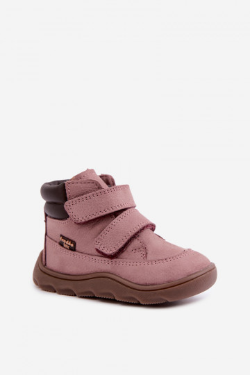 Pink children's leather shoes Barefoot Froddo G2110150-5