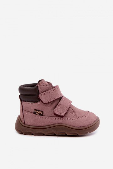 Pink children's leather shoes Barefoot Froddo G2110150-5 2