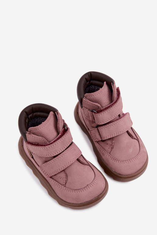 Pink children's leather shoes Barefoot Froddo G2110150-5