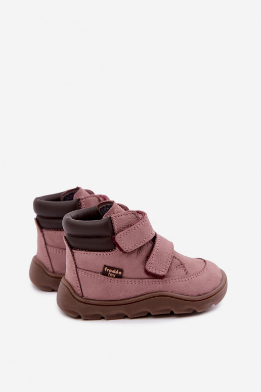 Pink children's leather shoes Barefoot Froddo G2110150-5