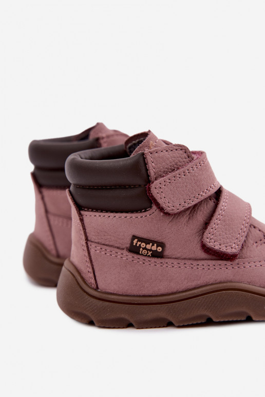 Różowe dziecięce skórzane buty Barefoot Froddo G2110150-5