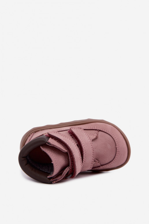 Pink children's leather shoes Barefoot Froddo G2110150-5