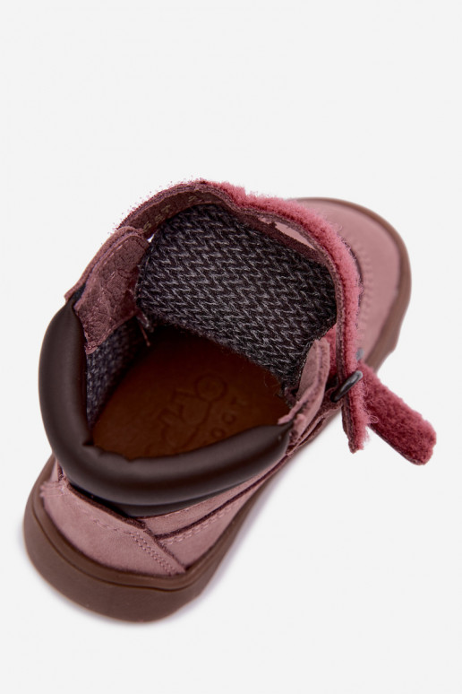 Pink children's leather shoes Barefoot Froddo G2110150-5