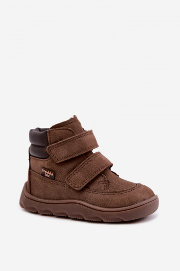 Brown children's leather shoes Barefoot Froddo G2110150-13