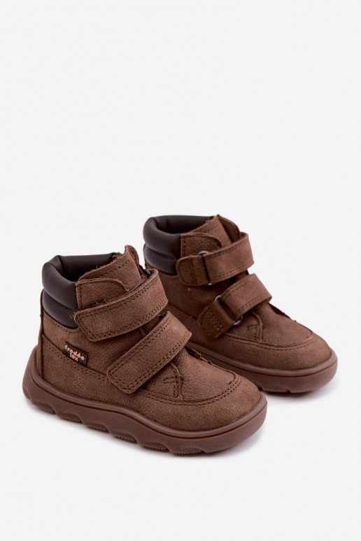 Brązowe dziecięce skórzane buty Barefoot Froddo G2110150-13