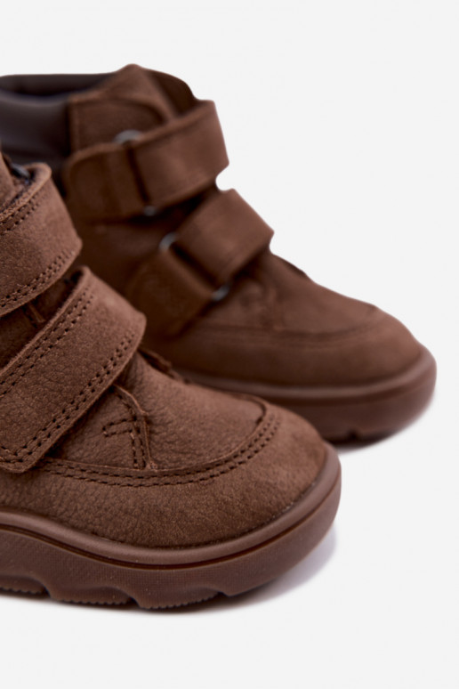 Brązowe dziecięce skórzane buty Barefoot Froddo G2110150-13