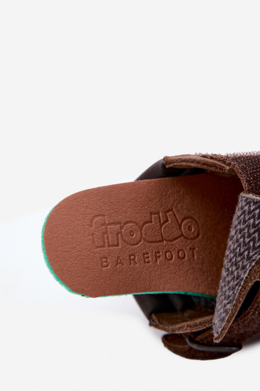 Brązowe dziecięce skórzane buty Barefoot Froddo G2110150-13