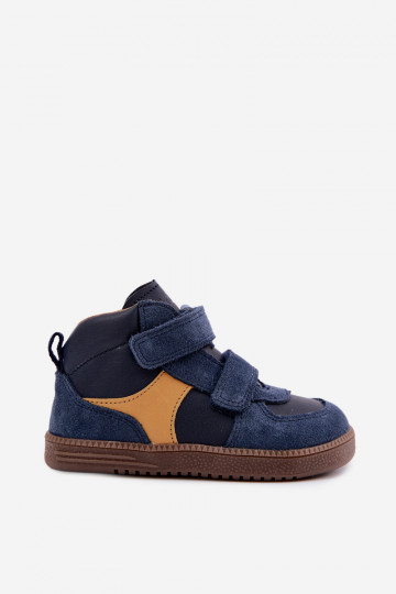 Ciemnoniebieskie dziecięce zamszowe buty Barefoot Froddo G2110157 2