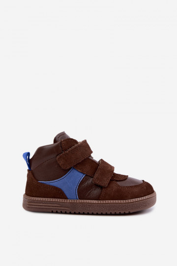 Brown children's suede shoes Barefoot Froddo G2110157-1 2