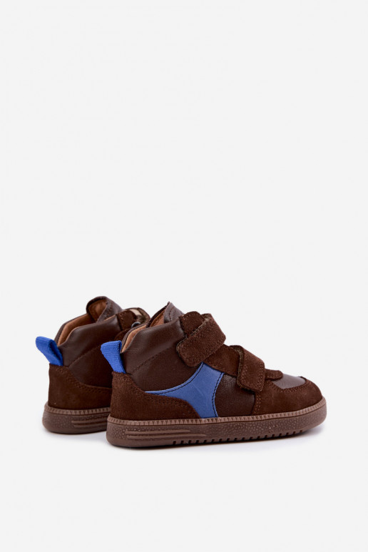 Brown children's suede shoes Barefoot Froddo G2110157-1