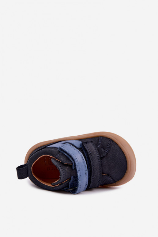 Dark blue children's leather shoes Barefoot Froddo G2130380