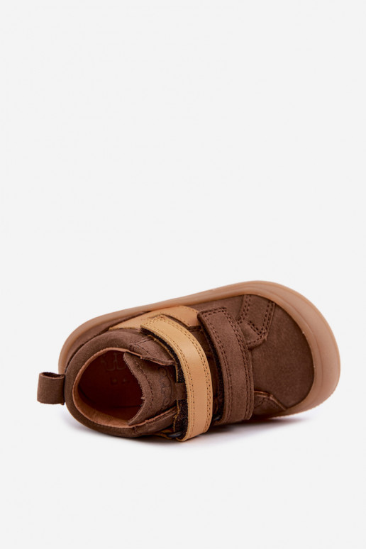 Brown children's leather shoes Barefoot Froddo G2130380-2