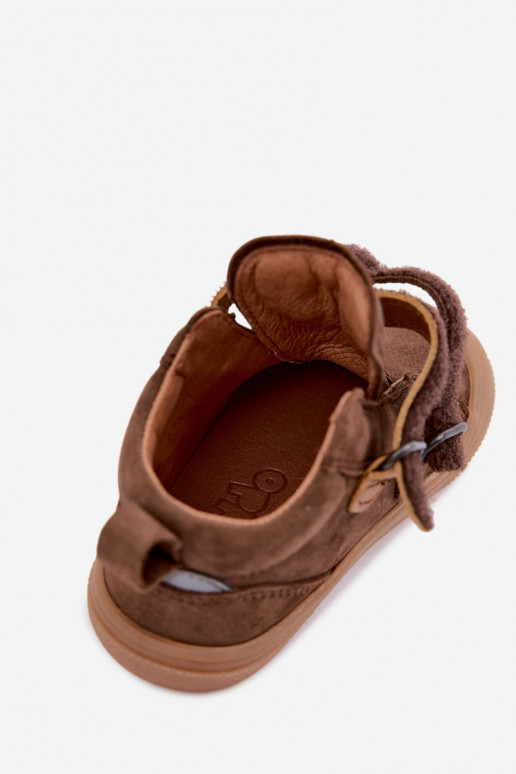 Rudos spalvos vaikiški odiniai batai Barefoot Froddo G2130380-2
