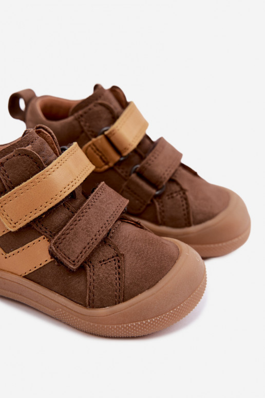 Brązowe dziecięce skórzane buty Barefoot Froddo G2130380-2